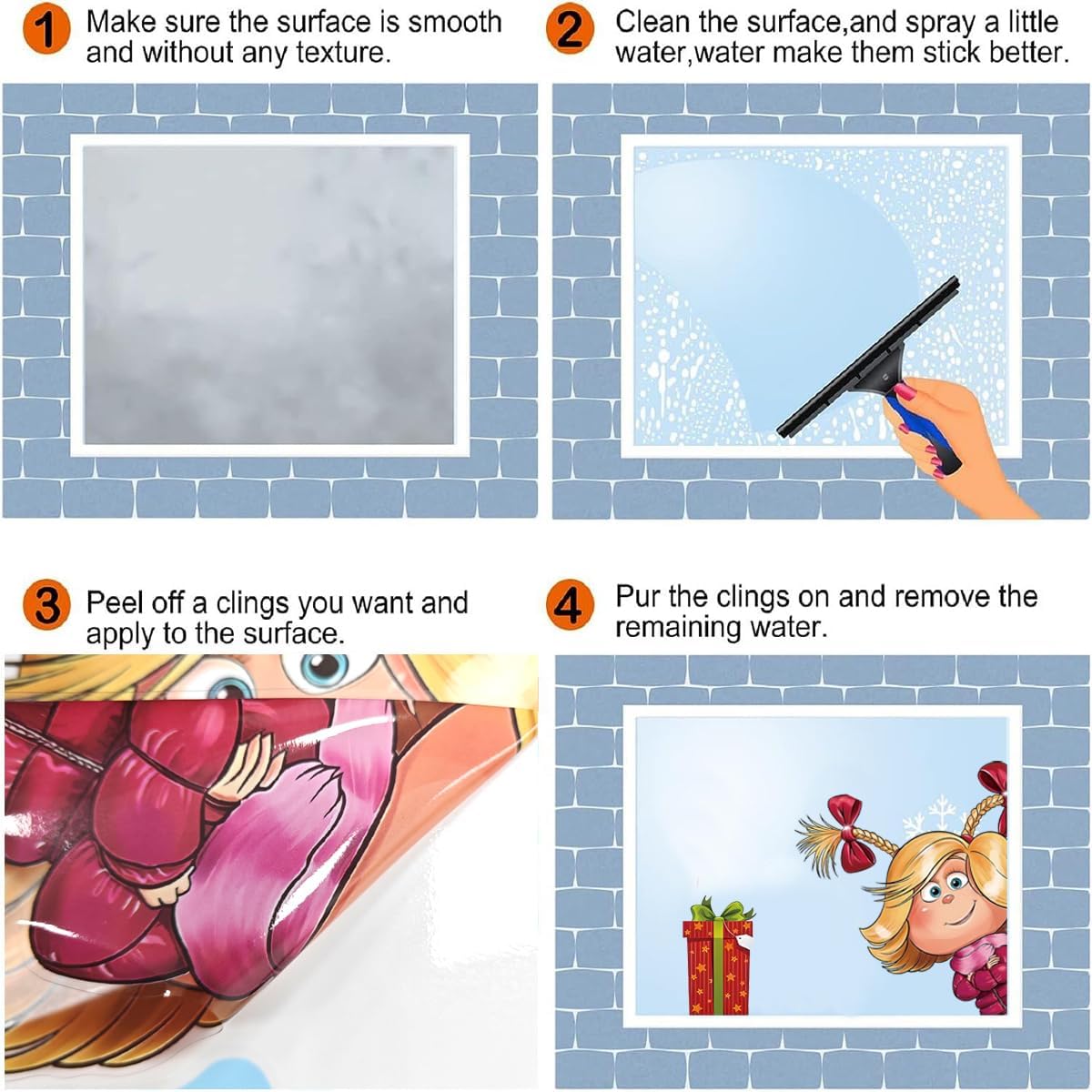 Double Sided Printed Christmas Window Sticker