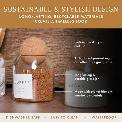 Tea Coffee and Sugar Canisters Set