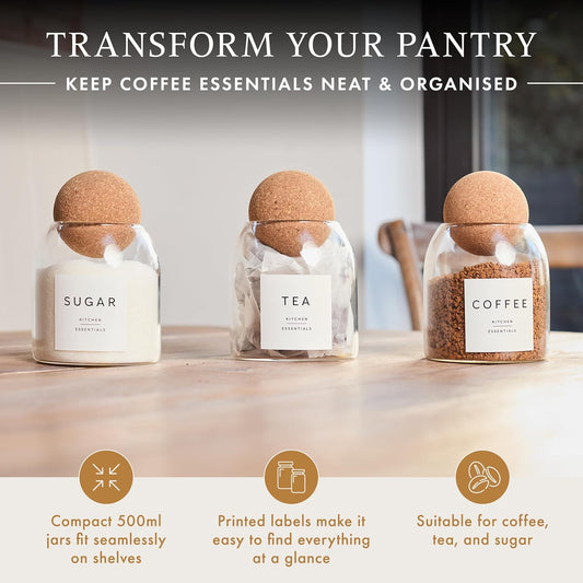 Tea Coffee and Sugar Canisters Set