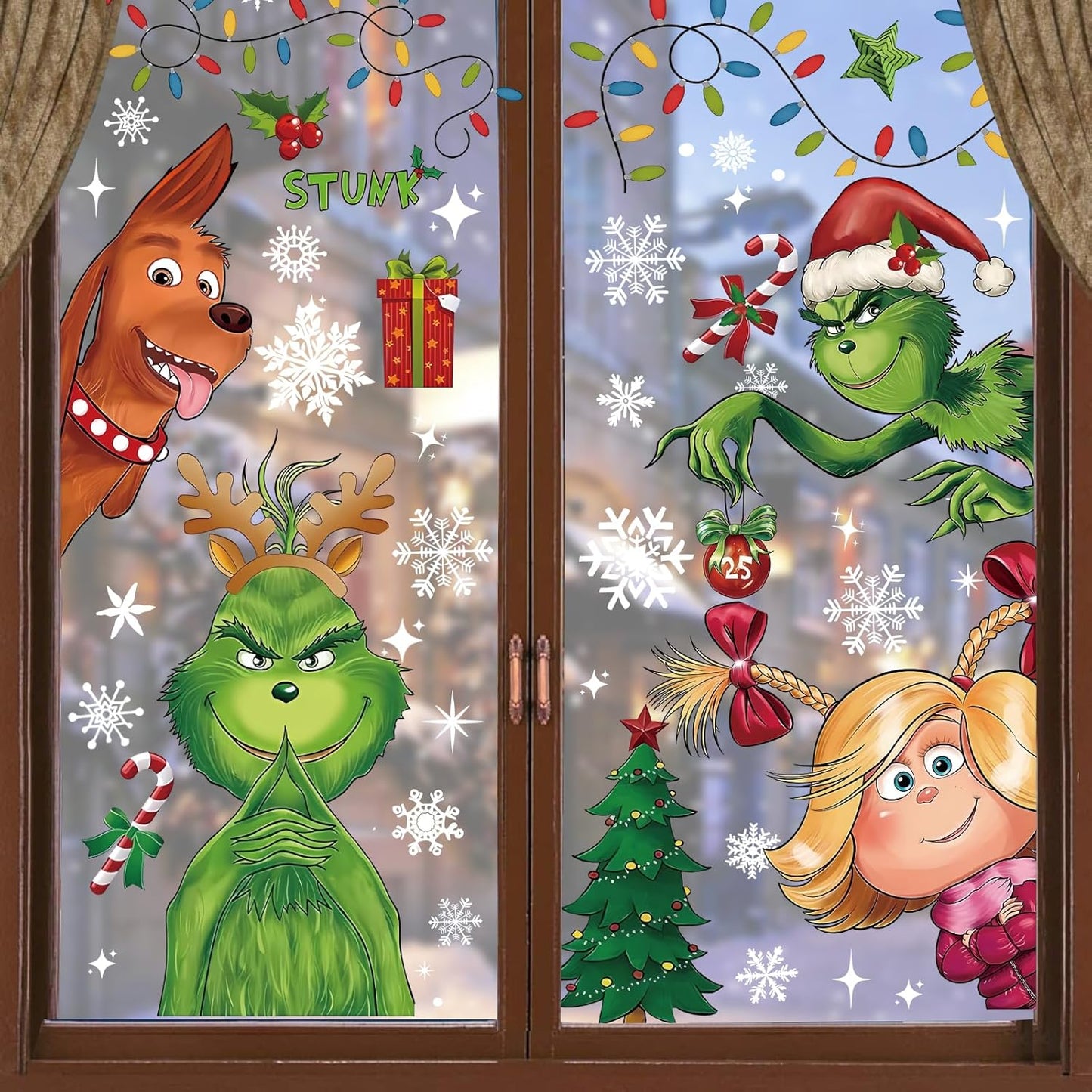 Double Sided Printed Christmas Window Sticker