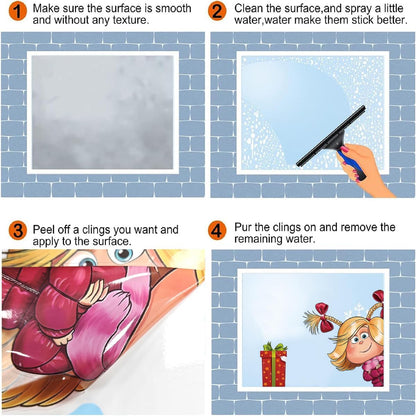 Double Sided Printed Christmas Window Sticker