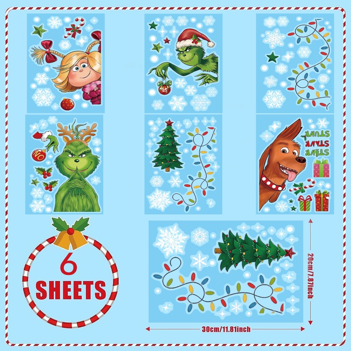 Double Sided Printed Christmas Window Sticker